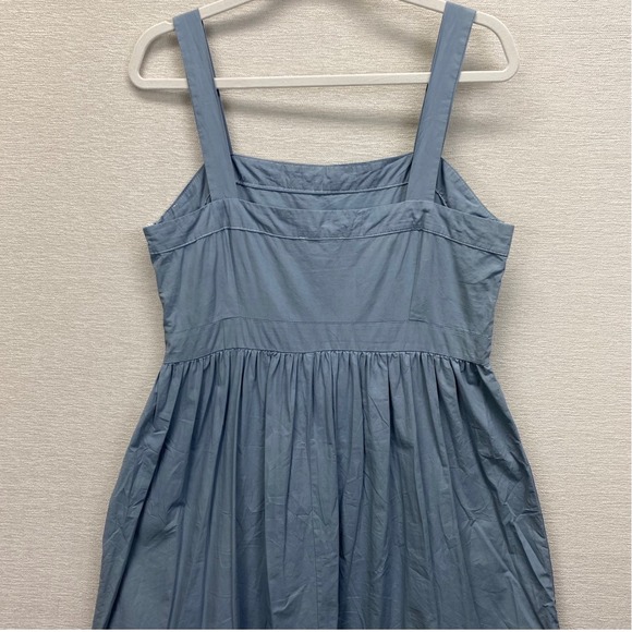 Umgee USA Women Blue Tiered Midi Dress Square Neck Sleeveless Cotton Blend Sz M - Picture 4 of 9
